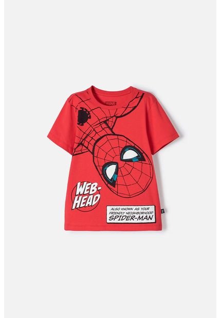 Camiseta De Spiderman Manga Corta Rojo Para Niño 8