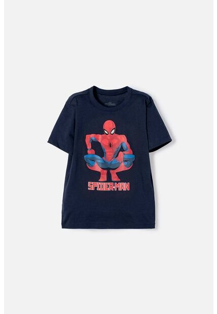 Camiseta De Spider-man Manga Corta Azul Para Niño 8