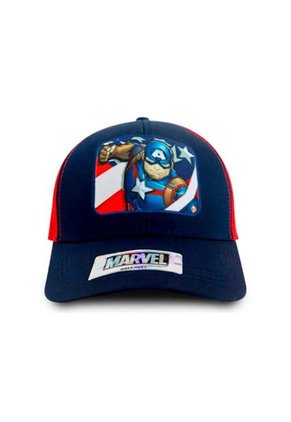 Gorra Marvel Capitan América Original Malla Azul/Rojo Oc Caps