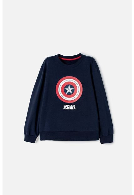 Buzo Del Capitán América Azul Y Rojo De Diseño Cerrado Para Niño 6