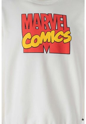 Buzo De Marvel Cuello Redondo Marfil Para Hombre M