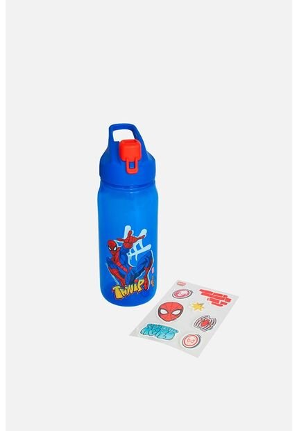 Botella De Spider-man + Stickers Para Niño U