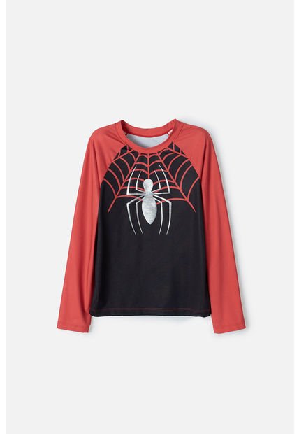 Camiseta De Baño De Spider-man Manga Larga Negro Y Rojo Para Niño 10