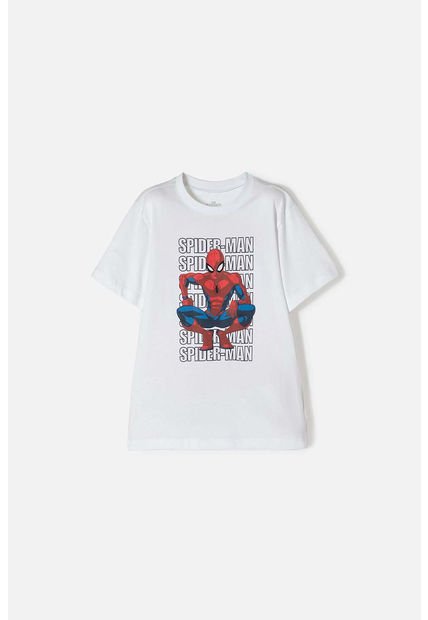 Camiseta De Spider-man Manga Corta Blanca Para Niño 8