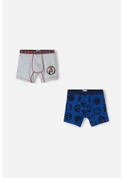 Pack X2 Boxer De Marvel Gris Y Azul Para Niño 8