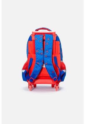 Morral De Spider-man 16.5" Con Ruedas Azul Y Rojo Para Niño U