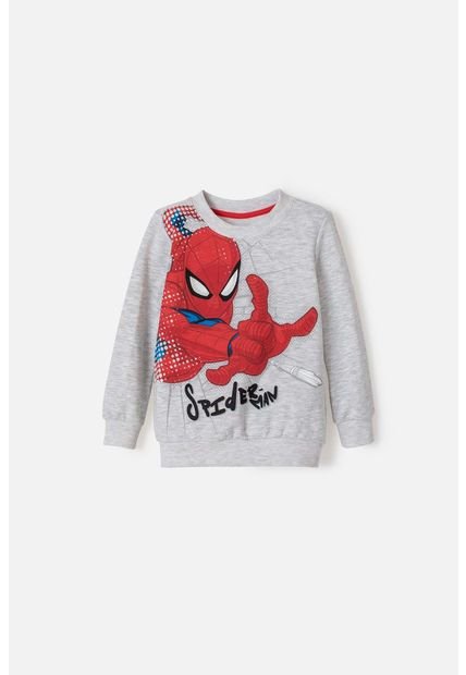 Buzo De Spider-man Cerrado Gris Para Niño 2T A 5T 3T