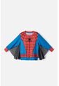 Pijama De Spider- Man Azul, Roja Y Negra De Manga Larga Para Niño 2T A 5T 4T de Marvel