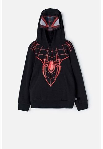 Buzo De Spider-man Con Capucha Negro Para Niño 12 Marvel