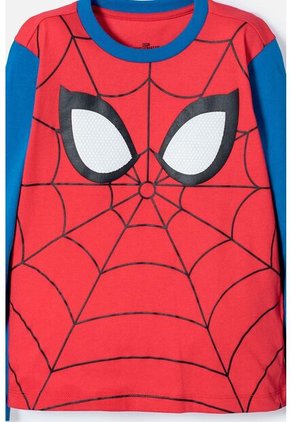 Pijama De Spider-man Con Pantalón Largo Multicolor Para Niño 10