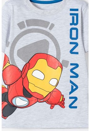 Camiseta De Ironman Manga Corta Gris Jaspe Para Niño 2T A 5T 2T