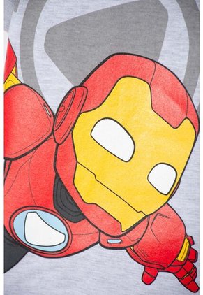Camiseta De Ironman Manga Corta Gris Jaspe Para Niño 2T A 5T 2T
