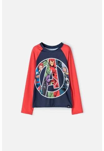 Camiseta De Baño Marvel Manga Larga Rojo Y Azul Para Niño 6 Marvel