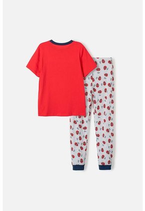 Pijama De Spider-man Con Pantalón Corto Gris Y Rojo Para Niño 10