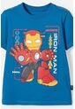 Camiseta De Ironman Manga Corta Azul Para Niño 2T A 5T 5T de Marvel