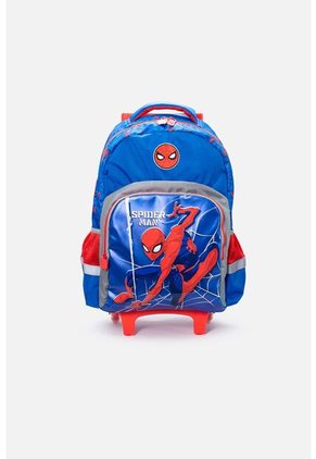 Morral De Spider-man 16.5" Con Ruedas Azul Y Rojo Para Niño U