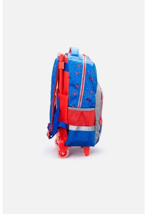 Morral De Spider-man 16.5" Con Ruedas Azul Y Rojo Para Niño U