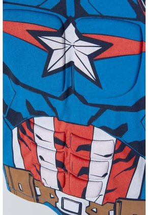 Camiseta Del Capitán America Con Capucha Azul Para Niño 14