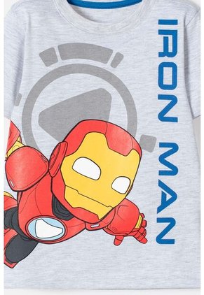 Camiseta De Ironman Manga Corta Gris Jaspe Para Niño 2T A 5T 2T