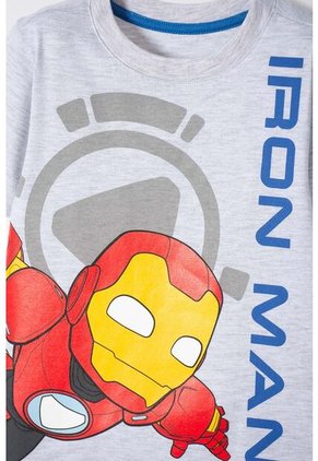 Camiseta De Ironman Manga Corta Gris Jaspe Para Niño 2T A 5T 2T