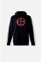 Buzo De Deadpool Cerrado Con Capucha Negro Para Hombre XL de Marvel