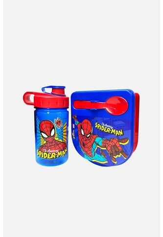 Set De Porta Y Botella De Spider-man Multicolor Para Niño U Marvel
