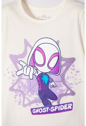 Camiseta De Spidey Manga Corta Marfil Para Niña 2T A 6T 4T