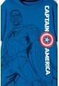 Camiseta Del Capitán América Azul Manga Corta Para Niño 10 de Marvel