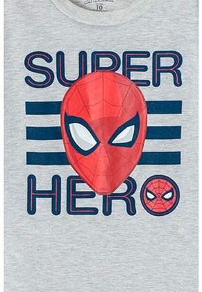 Camiseta De Spider-man Manga Corta Gris Para Niño 12