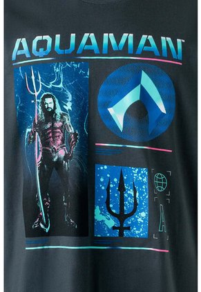Camiseta De Aquaman Gris Manga Corta Para Hombre S