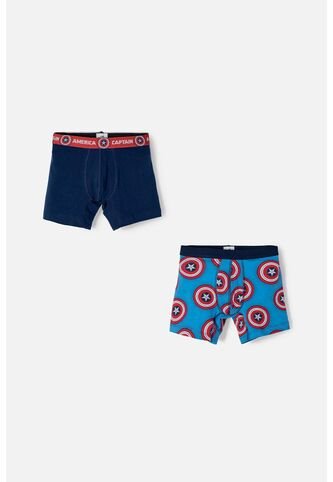 Pack X2 Boxer Capitán America Para Niño 12 Marvel