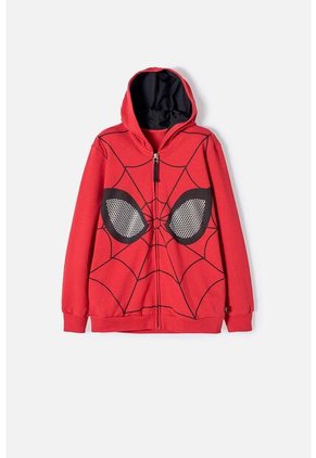 Buzo De Spider-man Cerrado Rojo Y Negro Para Niño 4