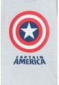 Camiseta De Capitan America Manga Corta Gris Para Niño 10 de Marvel
