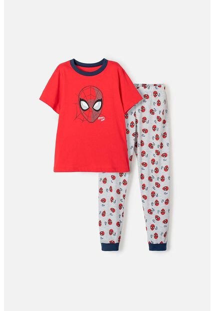 Pijama De Spider-man Con Pantalón Corto Gris Y Rojo Para Niño 10