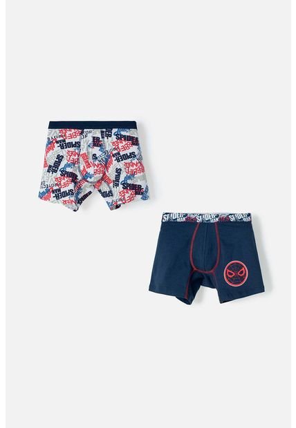 Pack X2 Boxer De Spider-man Azul Y Blanco Para Niño 10