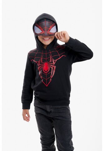 Buzo De Spider-man Con Capucha Negro Para Niño 12 Marvel