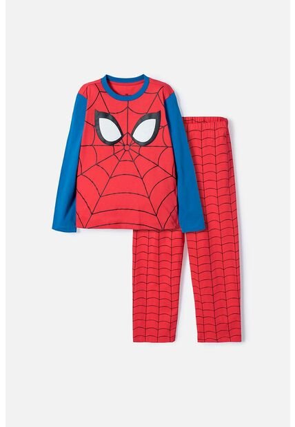Pijama De Spider-man Con Pantalón Largo Multicolor Para Niño 8