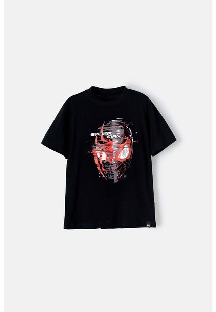 Camiseta De Spider-Man Manga Corta Negra Para Niño 10