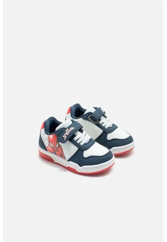 Tenis Con Luces De Spider-man Blanco Y Negro Para Niño 31 Marvel