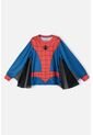 Pijama De Spider-man Azul, Roja Y Negra Manga Larga Para Niño 12 de Marvel