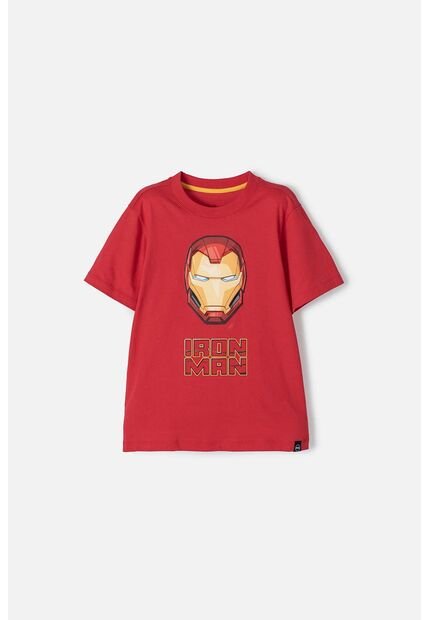 Camiseta De Ironman Manga Corta Roja Para Niño 14