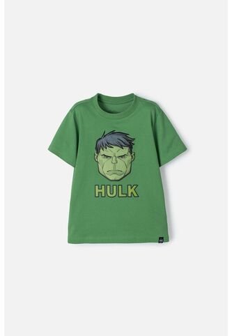 Camiseta De Hulk Manga Corta Verde Para Niño 6 Marvel
