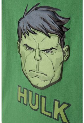Camiseta De Hulk Manga Corta Verde Para Niño 6
