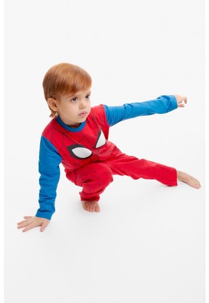 Pijama De Spiderman Con Pantalón Largo Rojo Para Niño 2T A 5T 3T