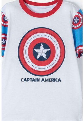 Pijama Del Capitán América Azul Y Roja De Pantalón Largo Para Niño 14