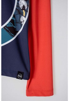 Camiseta De Baño Marvel Manga Larga Rojo Y Azul Para Niño 10