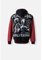 Chaqueta De Deadpool Roja Y Negra Enguatada Para Hombre XL de Marvel