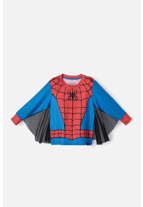 Pijama De Spider- Man Azul, Roja Y Negra De Manga Larga Para Niño 2T A 5T 4T