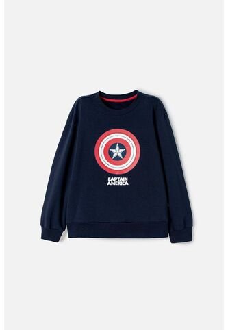 Buzo Del Capitán América Azul Y Rojo De Diseño Cerrado Para Niño 10 Marvel