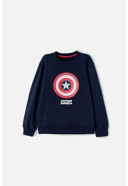 Buzo Del Capitán América Azul Y Rojo De Diseño Cerrado Para Niño 10